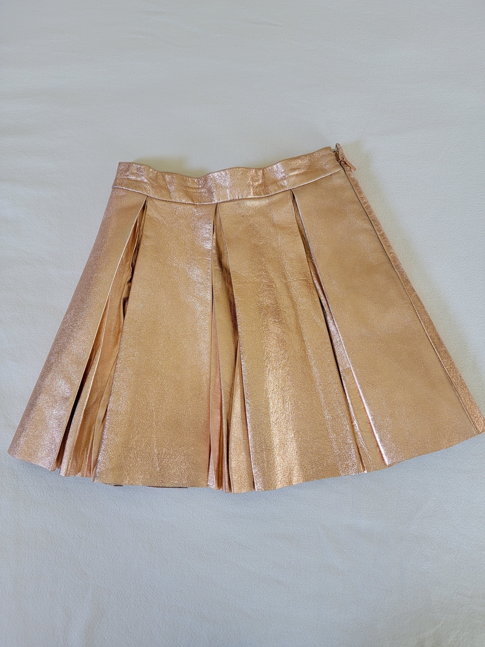 Gucci Metallic Rose Pleated A-Line Skirt, Girl's Size 5